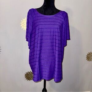 Purple Lane Bryant Ladie’s‎ 26/28 Plus Top T-Shirt Short Butterfly Sleeves NWT